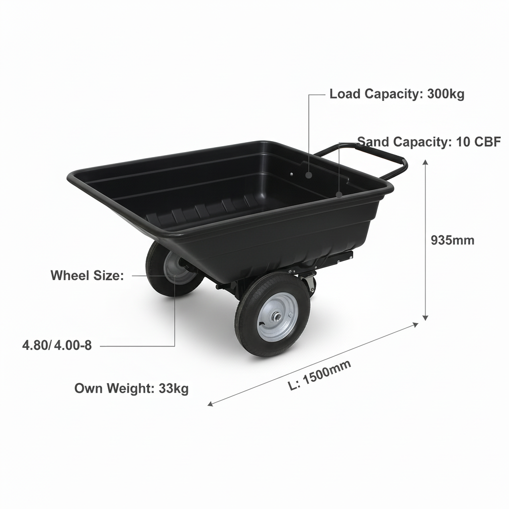 300kg Capacity Industrial Garden & Utility Wagon - WB3039 (TC3080PL) - Image 4