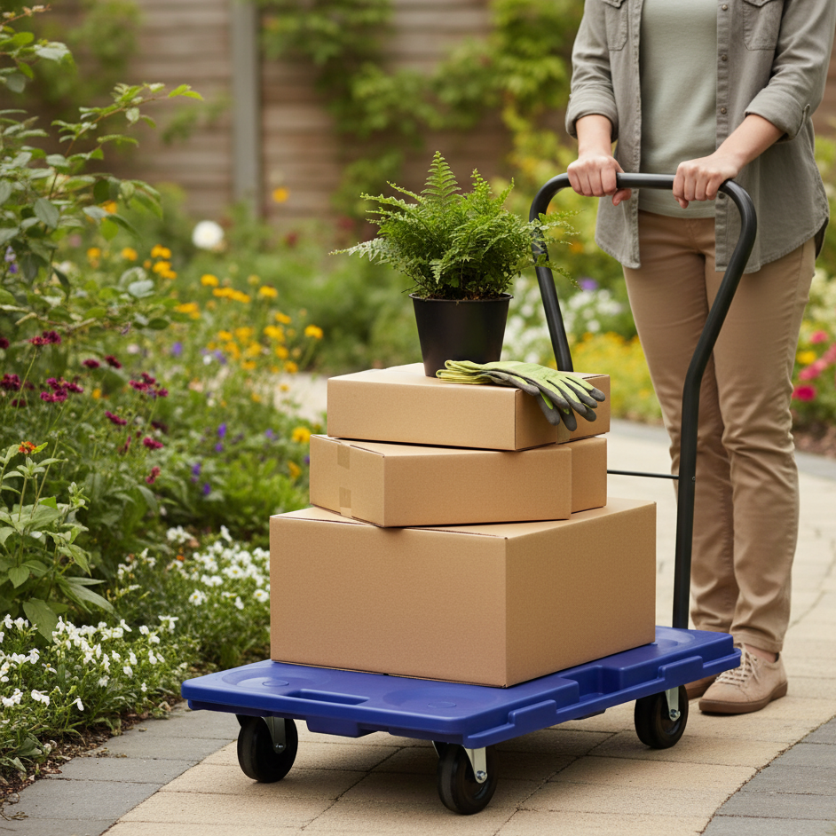 100kg Plastic Platform Cart being used for Order Picking
