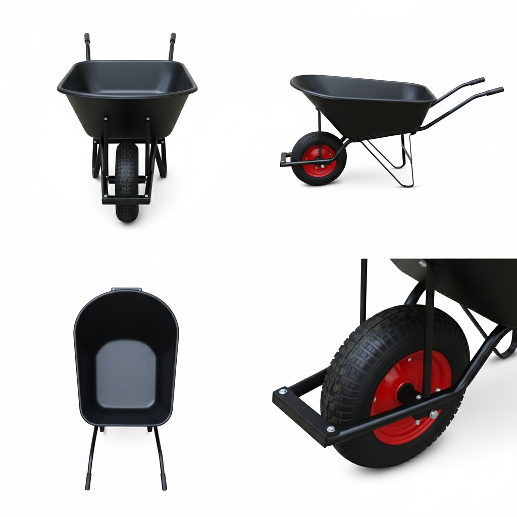 Close-up detail of reinforced Galvanized Steel on Industrial-Grade 100L Galvanized Wheelbarrow - WB7800