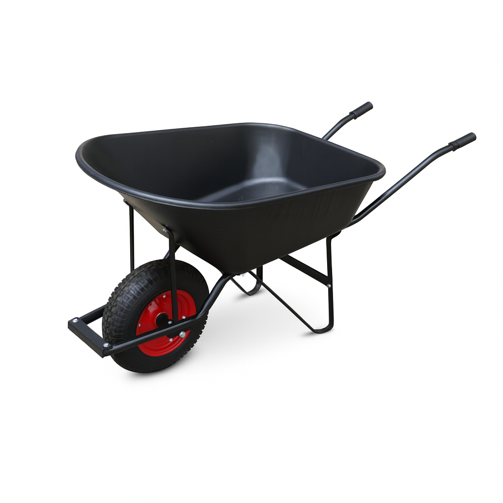 100L Galvanized Wheelbarrow WB7800 professional front view - Industrial-Grade 100L Galvanized Wheelbarrow - WB7800