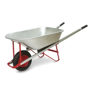 100L Galvanized Wheelbarrow professional front view - Industrial-Grade 100L Galvanized Wheelbarrow - WB8613