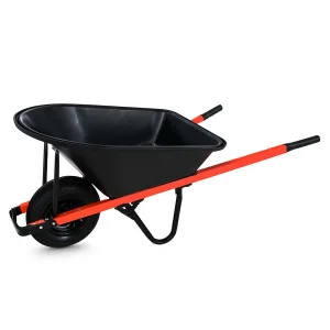 100L Galvanized Wheelbarrow WB8639AS professional front view - Heavy-Duty 100L Galvanized Wheelbarrow WB8639AS