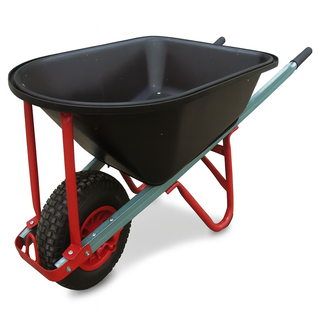 100L Steel Wheelbarrow WB8606 professional front view - Heavy-Duty 100L Steel Wheelbarrow WB8606 - WB8603S