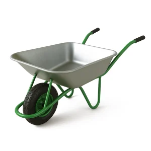 120L Galvanized Wheelbarrow professional front view - Industrial-Grade 120L Galvanized Wheelbarrow - WB6440