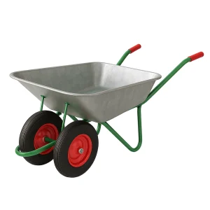 120L Steel Wheelbarrow WB6430 professional front view - Construction-Ready 120L Steel Wheelbarrow WB6430
