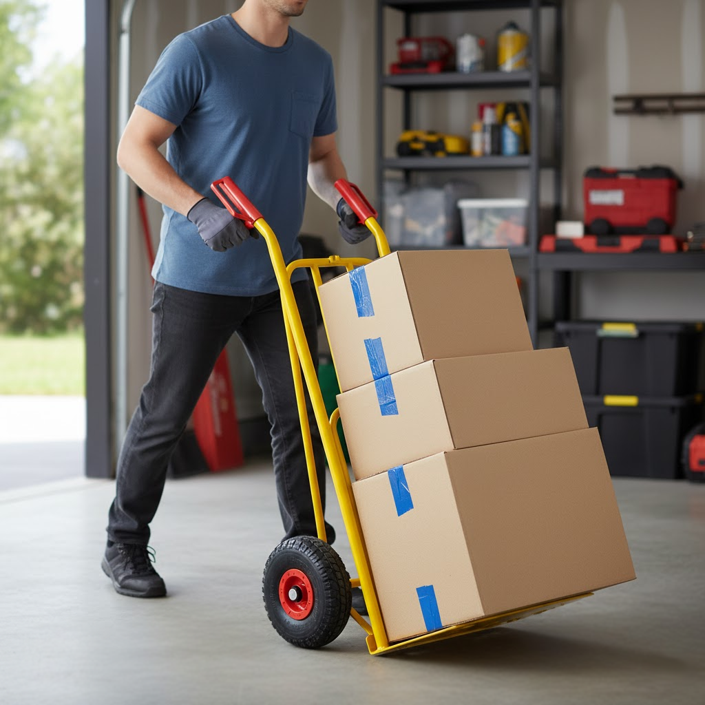 180kg Steel Hand Truck being used for Parcel Delivery and moving boxes