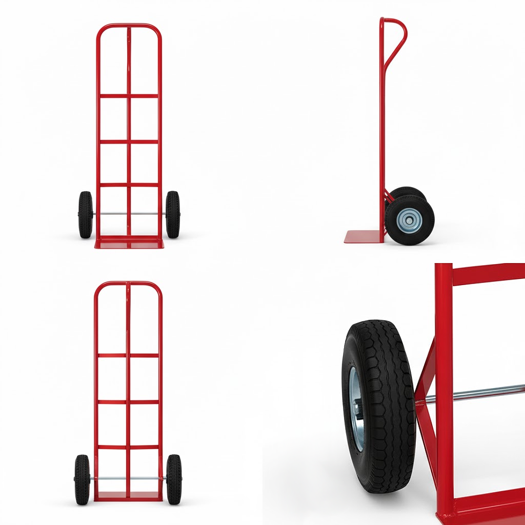 Close-up detail of reinforced Steel on Industrial-Grade 180kg Steel Sack Truck - HT1805