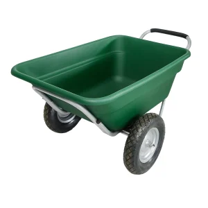 180L Galvanized Wheelbarrow professional front view - High-Capacity 180L Galvanized Wheelbarrow - WB3087