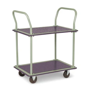 3-Tier Plastic Service Cart professional front view - Industrial-Grade 3-Tier Plastic Service Cart - SC3240