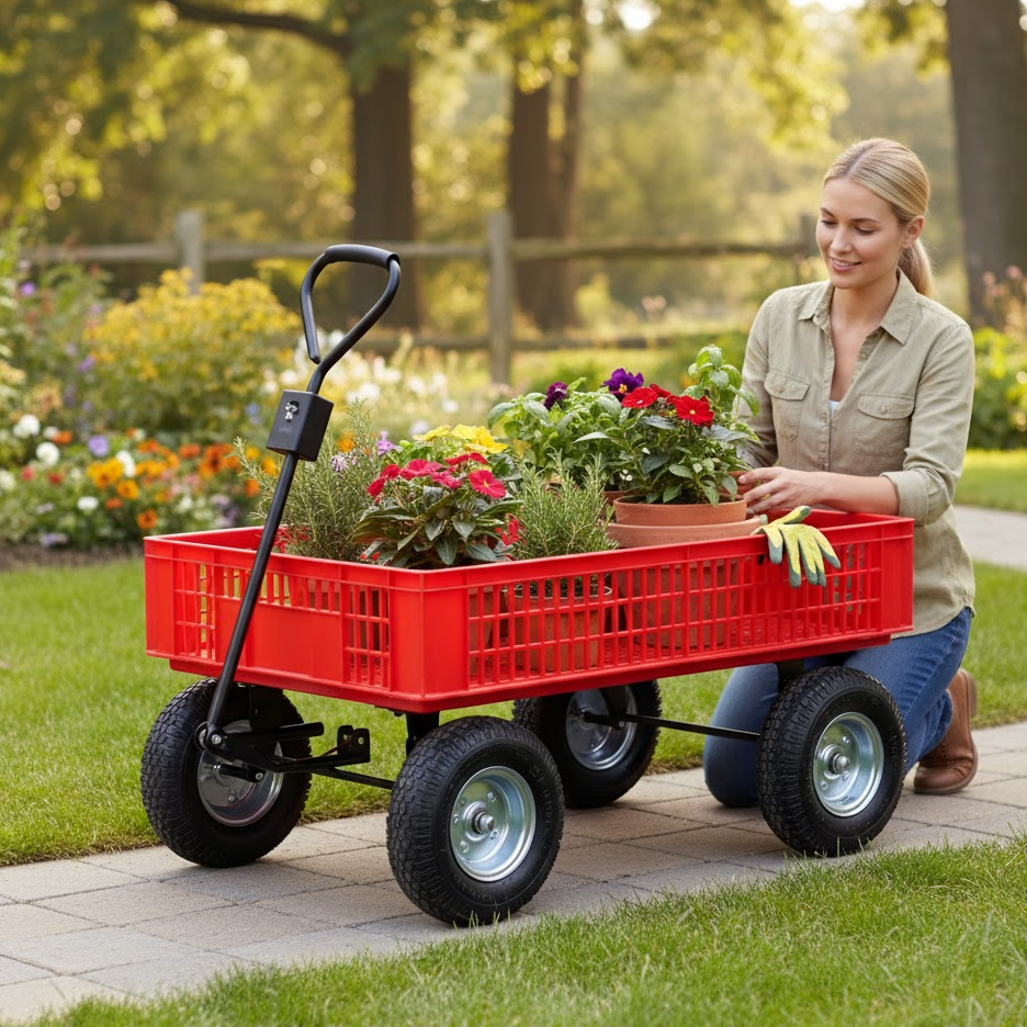 500kg Steel Mesh Wagon being used for Nursery & Greenhouse