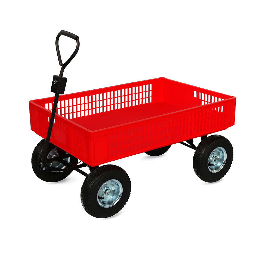 500kg Steel Mesh Wagon professional front view - Industrial-Grade Heavy Duty Steel Wagon - TC1858