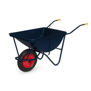 60L Galvanized Wheelbarrow WB2204 professional front view - Reinforced 60L Galvanized Wheelbarrow WB2204