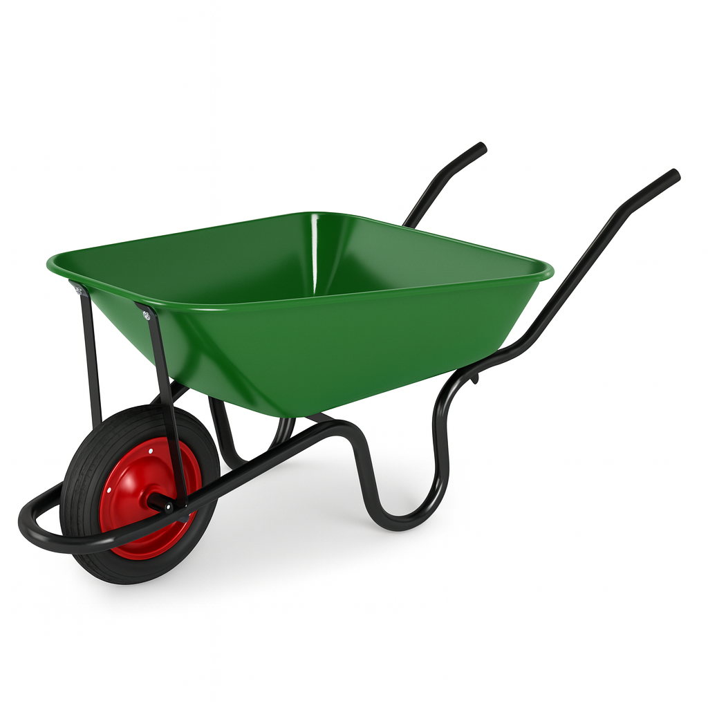 60L Steel Wheelbarrow WB3800 professional front view - Industrial-Grade 60L Steel Wheelbarrow - WB3800