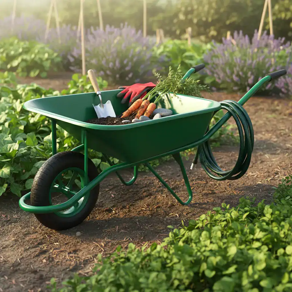 65L Steel Wheelbarrow WB6400 being used for Landscaping