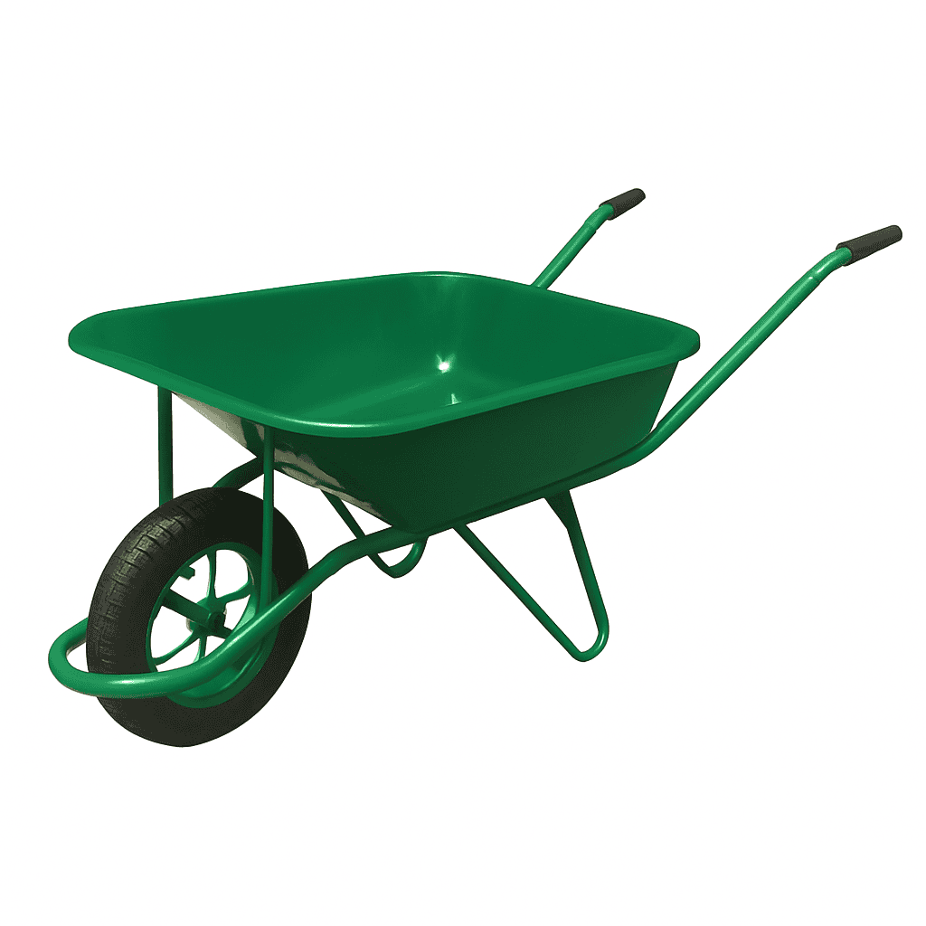 65L Steel Wheelbarrow WB6400 professional front view - Premium 65L Steel Wheelbarrow - WB6400