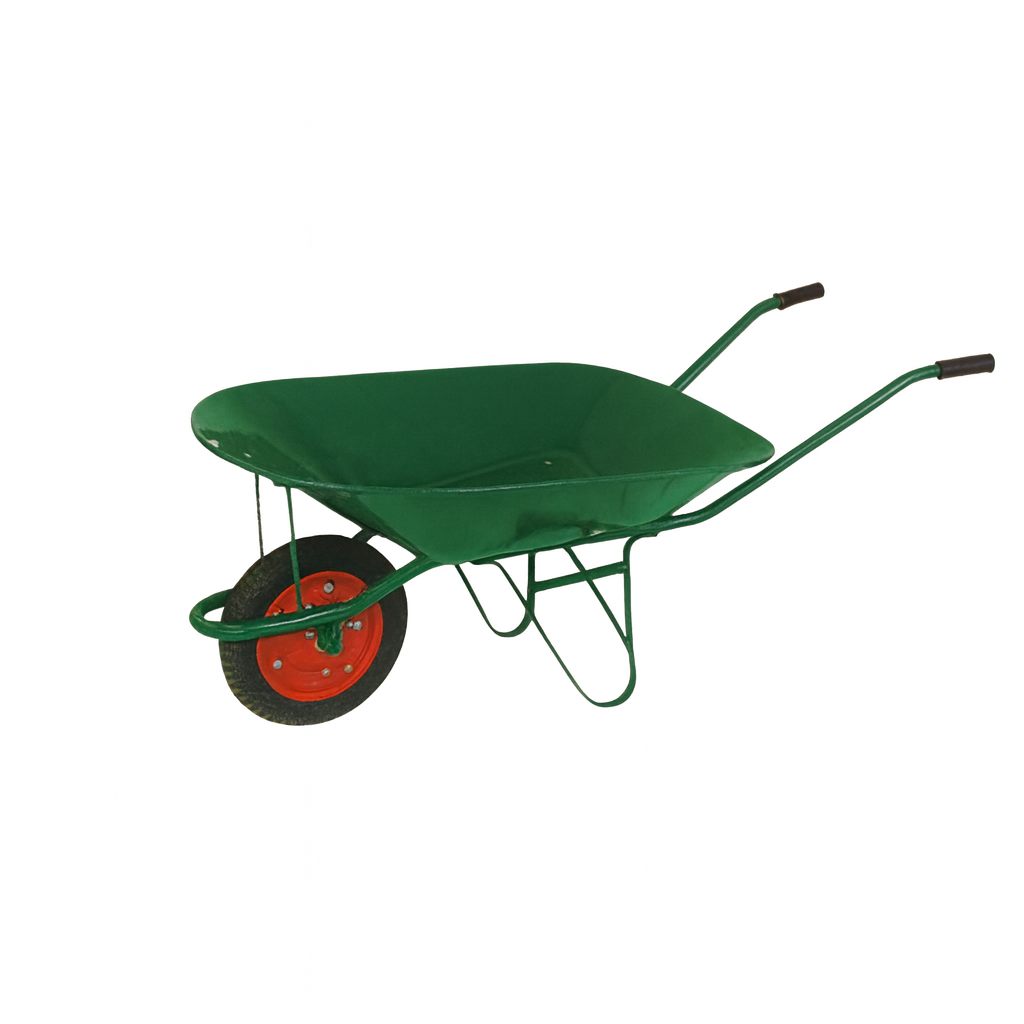 70L Galvanized Wheelbarrow professional front view - Industrial-Grade 70L Galvanized Wheelbarrow - WB5200