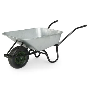 75L Galvanized Wheelbarrow professional front view - Industrial-Grade 75L Galvanized Wheelbarrow - WB6309 (WB6414T)
