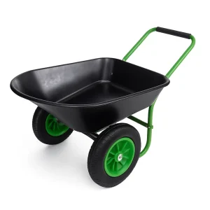 75L Galvanized Wheelbarrow WB5405D professional front view - Construction-Ready 75L Galvanized Wheelbarrow WB5405D