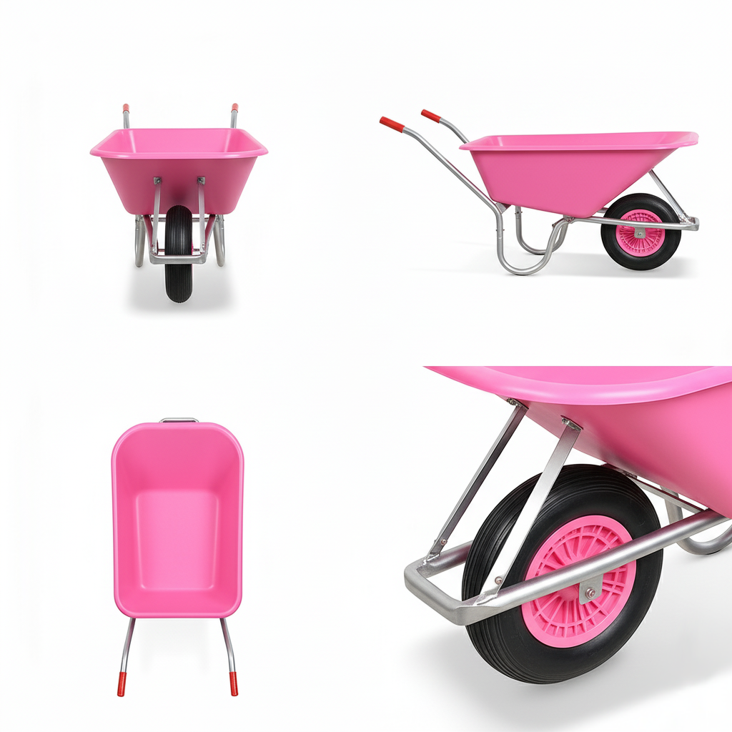 Close-up detail of reinforced Steel on Industrial-Grade 75L Steel Wheelbarrow WB6414-1 - WB6414-1