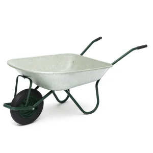 85L Galvanized Wheelbarrow professional front view - Industrial-Grade 85L Galvanized Wheelbarrow - WB6204-2