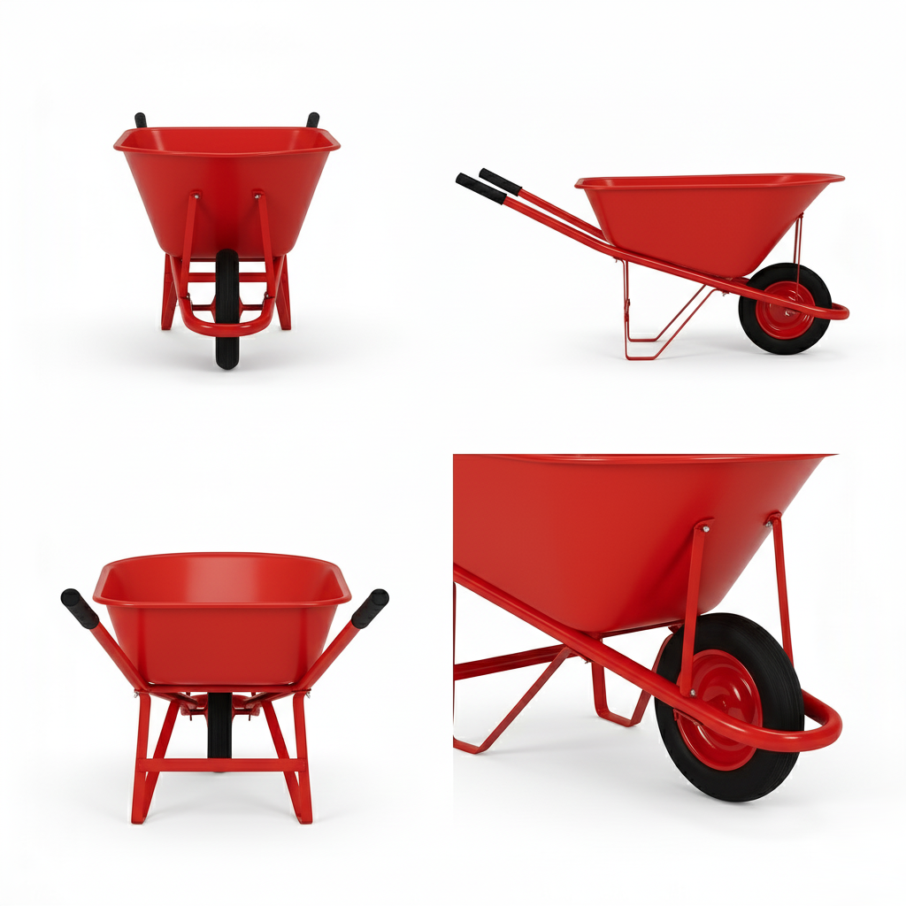 Close-up detail of reinforced Steel on Premium Kids Metal Wheelbarrow - WB0200